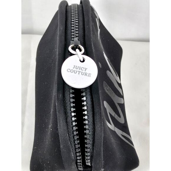 JUICY COUTURE BLACK COSMETIC CASE – 6x5x4" – LOGO FRONT + WATER-RESISTANT LINER - Picture 6 of 9